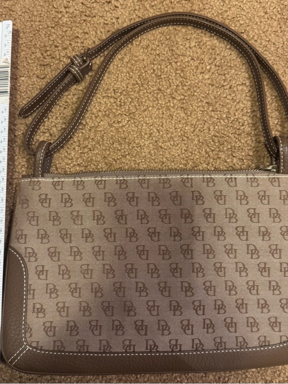 Dooney & Bourke Brown Logo Shoulder Clutch